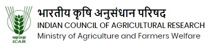 Indian Council fo Agricultural Research Logo,  symbol of wheat in growing stage and encircling component shows the strength of research.